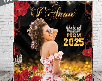 Roses Prom backdrop, Prom Banner, Prom Send off backdrop, Send Off step and repeat, Prom Party Decorations, Welcome Prom Printed Sign