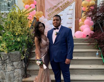 Prom backdrop, Prom send off backdrop, prom step and repeat, rose gold backdrop, Senior prom backdrop class of 2026, Prom Decorations