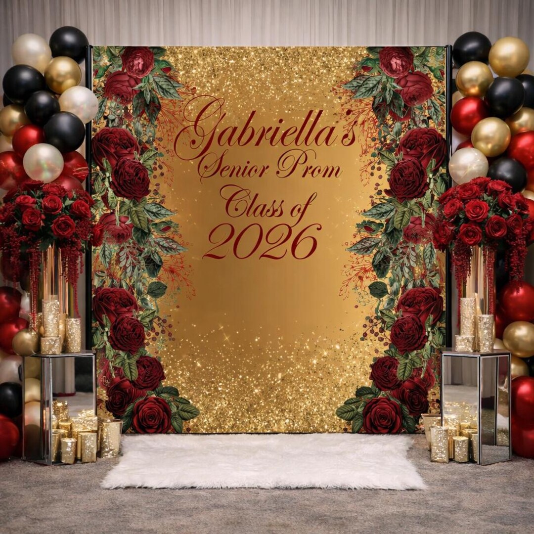 Prom Step Off Customized Prom Send off Backdrop, Floral Prom Step and Repeat, Rustic ...