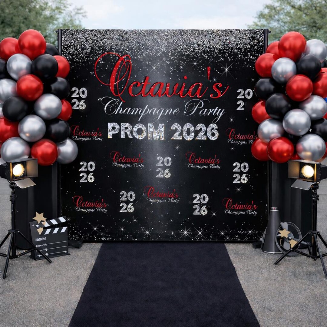 Prom Step Off Prom Step and Repeat Custom Prom Send off Backdrop Champagne Party ...