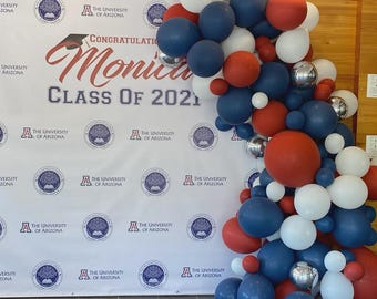 Custom 8X8 Photo Booth backdrop custom Step and Repeat Graduation Backdrop Graduation Step and Repeat Printable Backdrop Prom backdrop