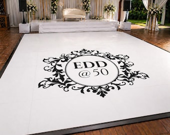 Vinilo decorativo con logo para bodas, vinilo adhesivo para suelo de boda, pegatina removible, pegatina de vinilo adhesiva removible, pancarta para recepción de boda