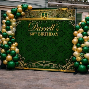 Custom photo Birthday Backdrop 60th birthday Step and repeat backdrop Birthday Welcome Sign birthday Custom Printed Sign Personalized banner
