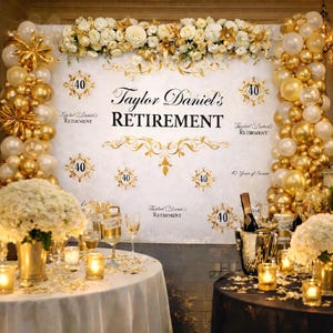 Retirement Photo Backdrop Custom Step and Repeat Personalized Welcome Event Sign Custom Printed Banner 50th Birthday Pension Free at Last