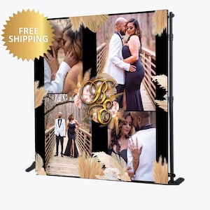 Wedding photo backdrop, wedding step and repeat, Pompas backdrop, Bridal shower backdrop, Birthday step and repeat, Prom backdrop, wedding