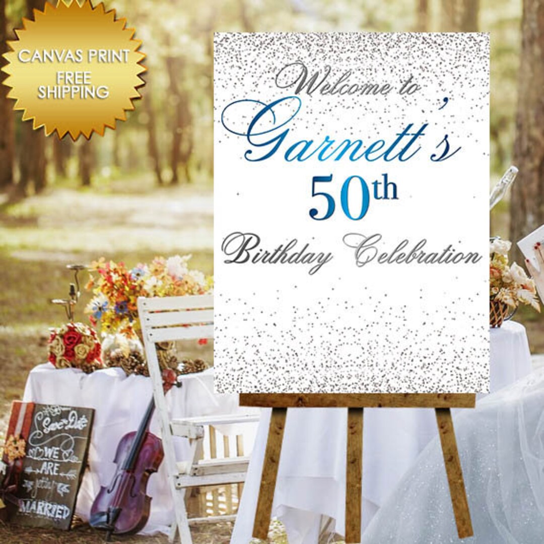 50 and Fabulous Canvas Sign Guest Book,50th Birthday Guest Book Canvas