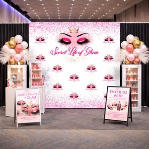 Custom Logo Backdrop for Trade Shows and Expos Business Branding Step and Repeat Photo Background Professionl Display Vendors Businesses