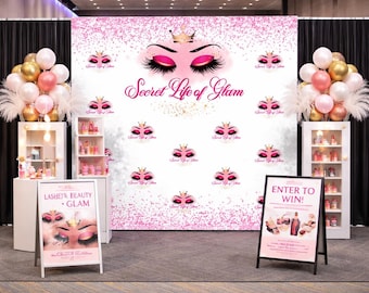 Custom Logo Backdrop for Trade Shows and Expos Business Branding Step and Repeat Photo Background Professionl Display Vendors Businesses