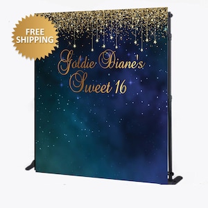 Sweet 16 backdrop, Under the Stars Step and Repeat,Sweet 16 Birthday backdrop, Under the stars backdrop, birthday backdrop, birthday banner
