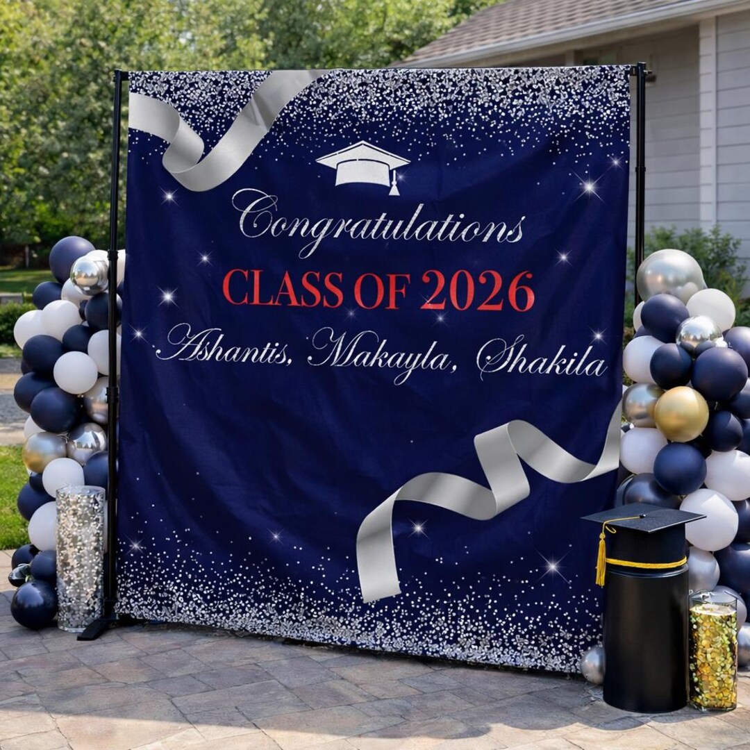 Graduation Photo Backdrop Graduation Step and Repeat Class of 2026 ...