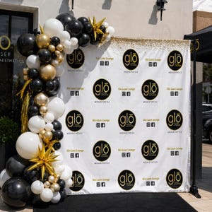 Custom Logo backdrop, Trade show Vendor Booth Step and Repeat, Custom Logo step and repeat Logo Sign, Business Banner, Custom Printed Sign