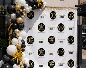 Custom Logo backdrop, Trade show Vendor Booth Step and Repeat, Custom Logo step and repeat Logo Sign, Business Banner, Custom Printed Sign