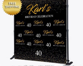 Custom backdrop, photo backdrop, 40th Birthday, birthday backdrop, birthday banner, Birthday Backdrop, Birthday step and repeat, photo booth