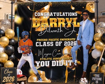 Class of 2026 Graduation Photo Backdrop, Graduation Step and Repeat, Trunk Party Backdrop, Class of 2026 backdrop, Graduation Welcome Sign
