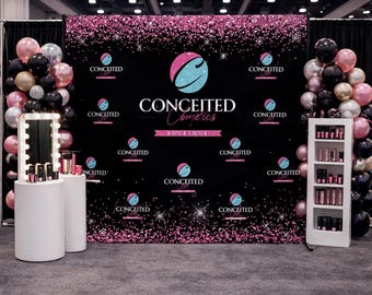 Custom Logo Step and Repeat Backdrop Pop Up Shop Backdrop Banner Business Branding Photo Backdrop Corporate Event Step Repeat Display