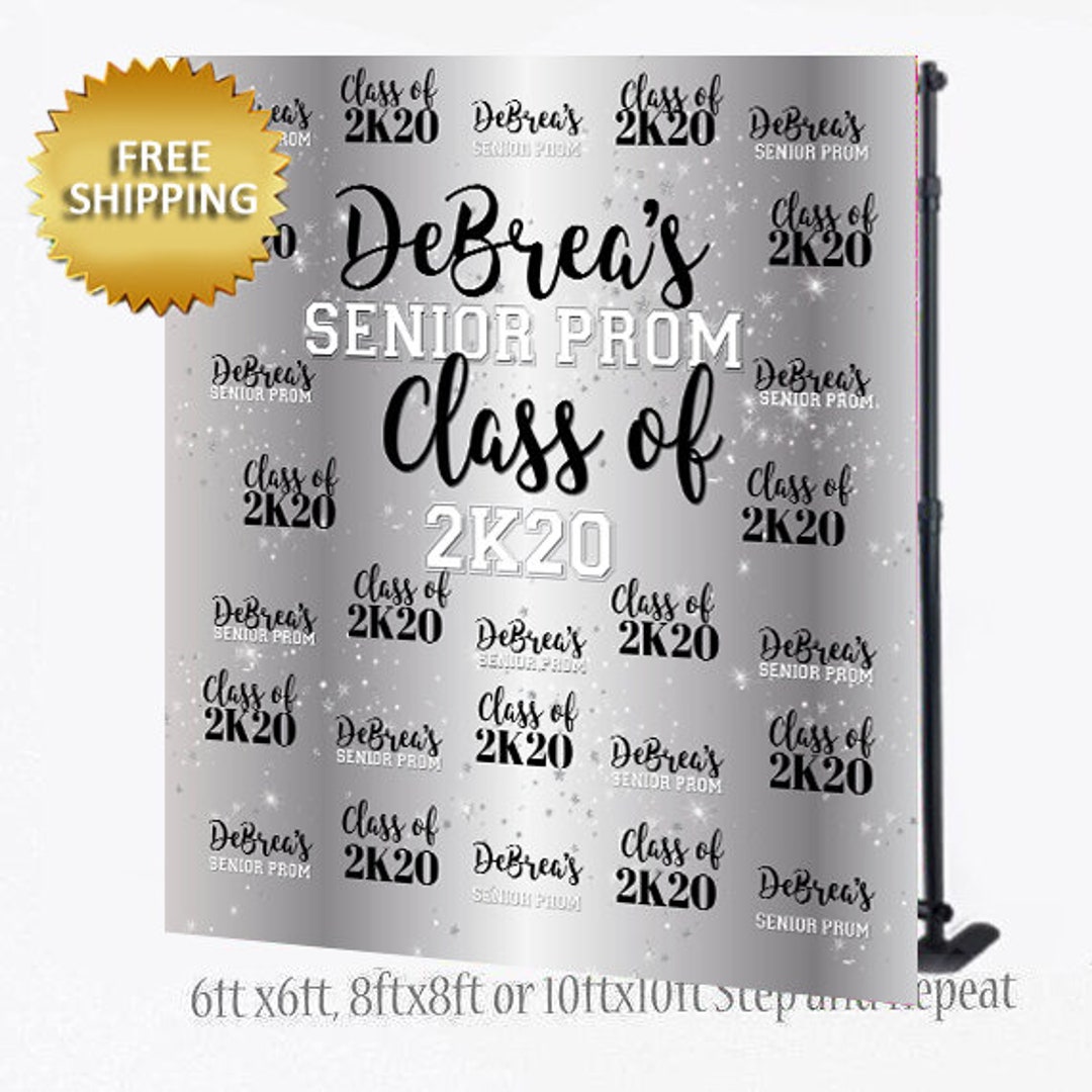 Prom 2k20 Custom 8X8 Photo Booth Backdrop Custom Step and Repeat 2k20 Prom Step ...
