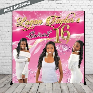 Photo backdrop, Photo step and repeat, Sweet 16 backdrop, Sweet 16 Step and Repeat, Custom backdrop, Photo step repeat, Birthday backdrop