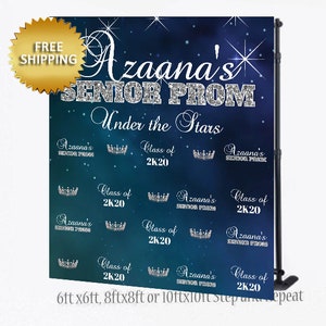 Prom 2k20 Prom Step and Repeat, Blue and Silver Backdrop, 2026 Prom Step and ...
