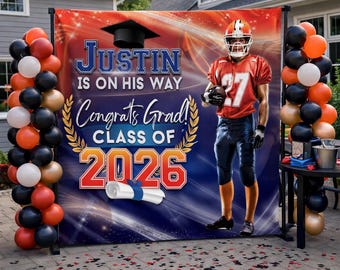 Sports backdrop Class 2026 Photo Step and repeat Class of 2026 Backdrop Photo Graduation Backdrop Graduation Backdrop Grad Photo backdrop