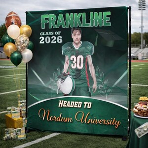 Signing Day Backdrop Graduation Step and Repeat Committed Banner College Commitment Sign Graduation banner Grad photo sign Personalized Sign