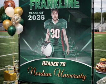 Signing Day Backdrop Graduation Step and Repeat Committed Banner College Commitment Sign Graduation banner Grad photo sign Personalized Sign
