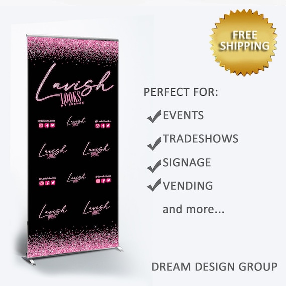 Pop up shop bannerTrade show banner Business banner Retractable banner Business Retractable banner Logo Backdrop, Social Media banner