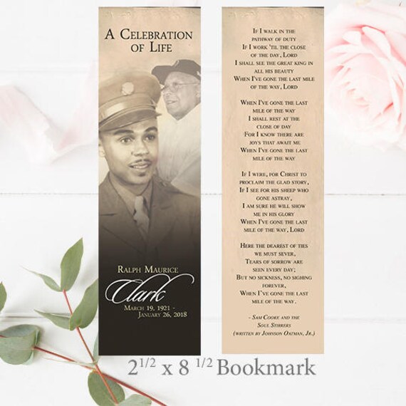 funeral bookmark editable funeral template funeral program bookmark funeral keepsake celebration of life obituary memorial service funeral bookmark