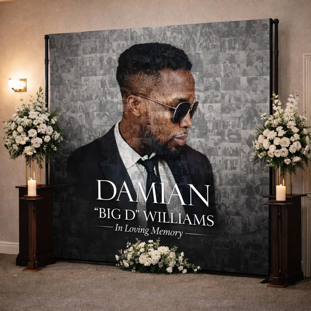 Memorial Custom Photo Backdrop Mosaic Funeral Step and Repeat Heaven ...