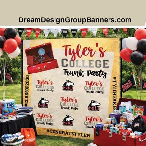 Trunk Party Backdrop College trunk party Step and Repeat Graduation banner Class of 2026 Welcome Banner Prom Backdrop Custom printed Sign image 15