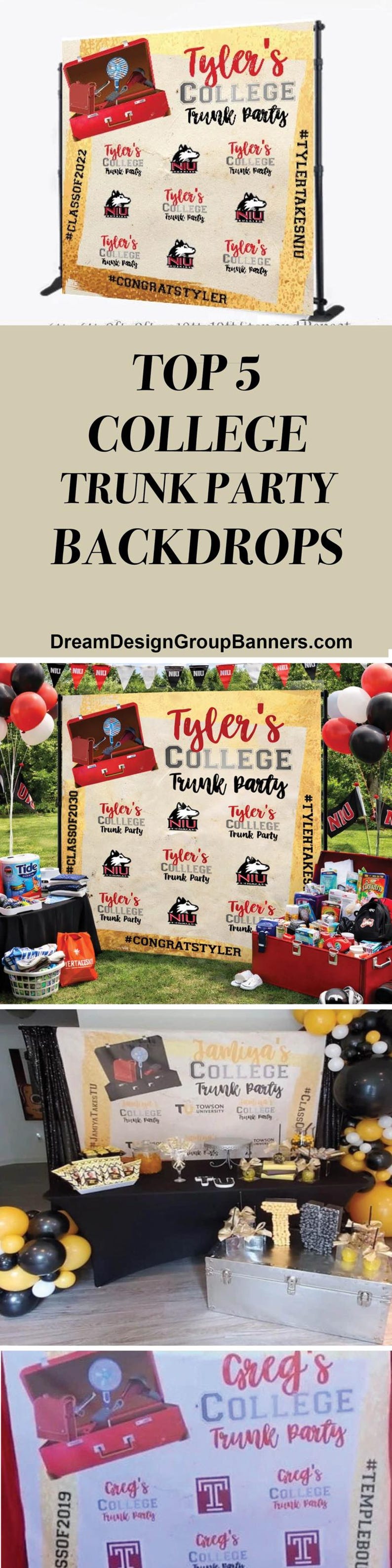 Trunk Party Backdrop College trunk party Step and Repeat Graduation banner Class of 2026 Welcome Banner Prom Backdrop Custom printed Sign image 15
