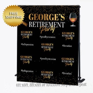 Custom backdrop, photo backdrop, Retirement Backdrop, Retirement Step Repeat, Retirement Party Backdrop, photo booth props, party backdrop