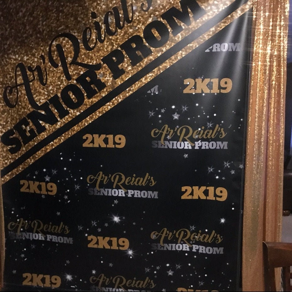Prom Step Off Custom Rose Gold Prom Backdrop, Prom Photo Step and Repeat, Prom Send ...
