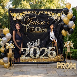 Prom backdrop Photo step and repeat Photo backdrop Photo step repeat Prom step and repeat Black and Gold backdrop, Prom send off banner
