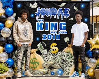 16th Birthday photo backdrop, Sixteen Step and Repeat, Money Photo Birthday backdrop, Hip Hop Step and Repeat, Photo 90s theme banner