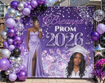 Prom backdrop, Prom Send off Step and Repeat, Class of 2026 Prom Photo Banner, Prom Photo Board, Prom welcome sign, Grad decal, prom decal
