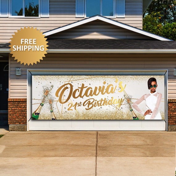 21st Birthday Banner Birthday Photo Banner Birthday Garage Banner Birthday Party Banners Birthday Garage Banner Birthday Photo banner