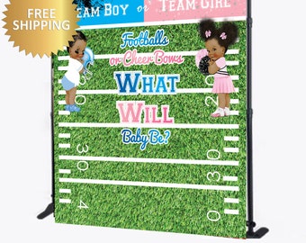 Ticuenicoa Fußball Gender Reveal Hintergrund 2,1x1,5 M - Rosa/blau Für Babyshower-Party Mit Sport-Motiv