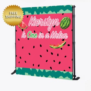 One in a Melon Backdrop, Watermelon Backdrop, Birthday Backdrop, Birthday banner, 1st birthday backdrop,Baby Shower backdrop,watermelon sign