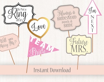 Wedding Photo Booth Props Bridal Shower Photo Booth Prop Photo Booth Props Instant Download Party Printable Wedding Props