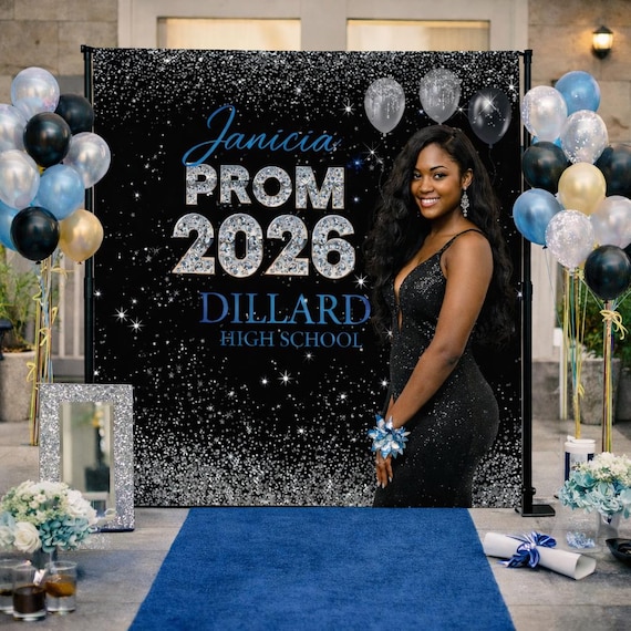 Prom Send Off Party Photo Backdrop Champagne Party Sign Custom Photo Printed Sign Personalized Photo Banner Prom Photo Step and Repeat