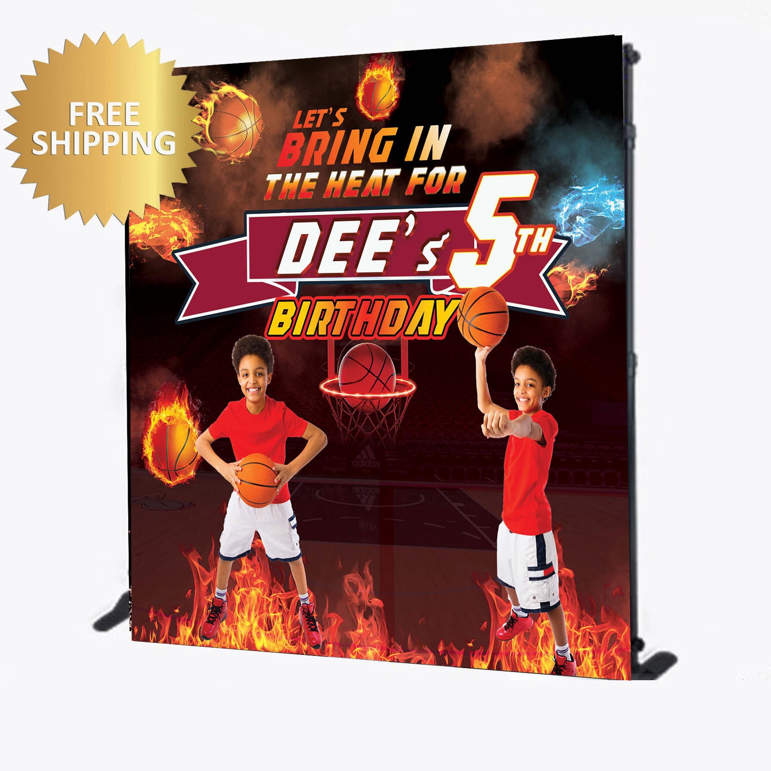 Sports backdrop Basketball backdrop Sports banner Birthday backdrop Birthday step and repeat photo backdrop photo step and