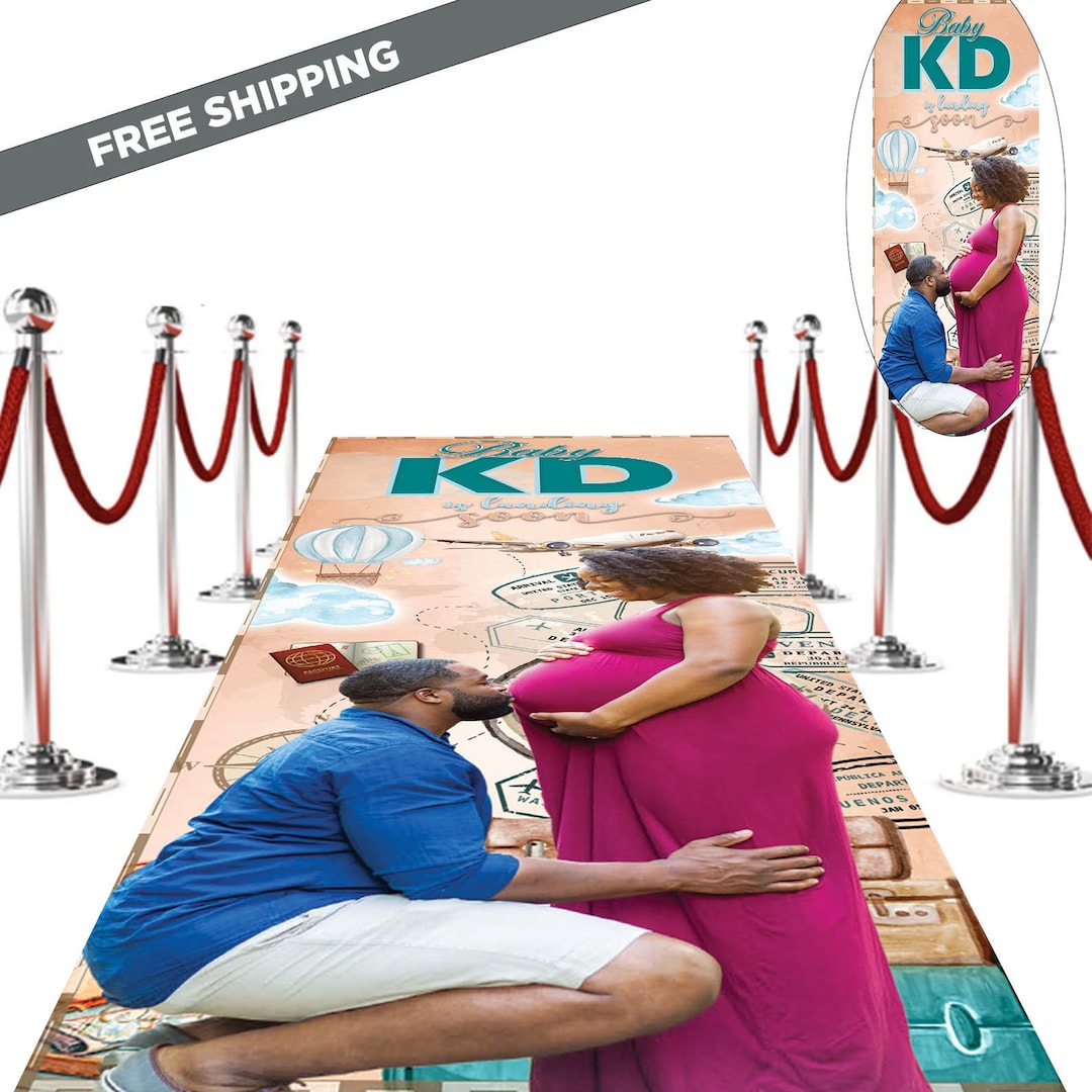 Custom Red Carpet, Baby Shower Aisle Runner, 3x20 Decal, Removable