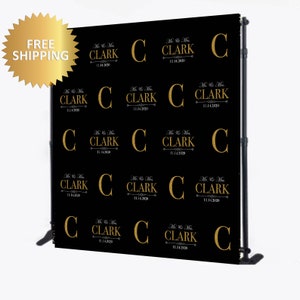 Wedding Backdrop, Wedding Logo Backdrop, Wedding banner, Wedding sign, Engagement backdrop, 50th backdrop, happily ever after backdrop