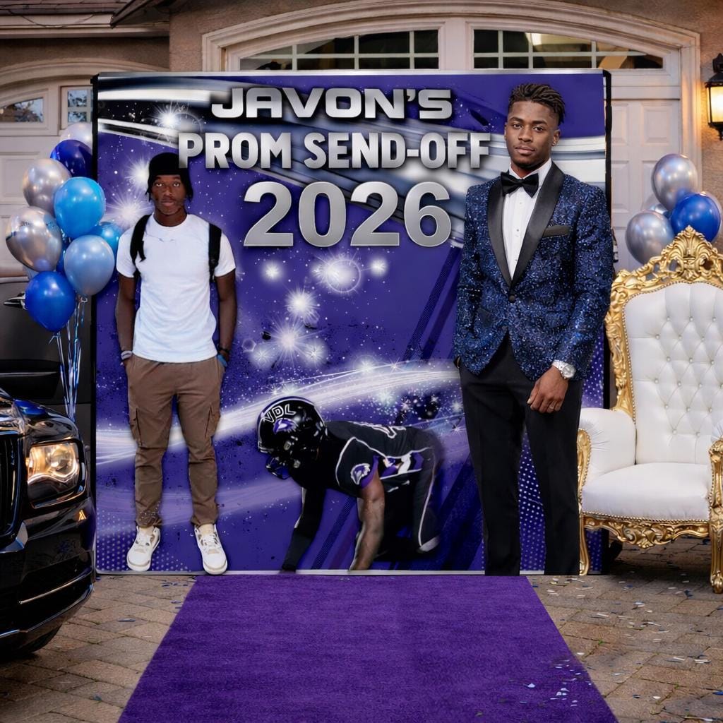 Prom Backdrop, Royalty Purple Silver Prom Step and Repeat, Graduation ...
