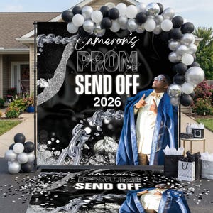 Prom send off Bundle deal Prom Backdrop and Decal Prom step Repeat backdrop decal Prom backdrop Black Silver Backdrop Prom send off backdrop