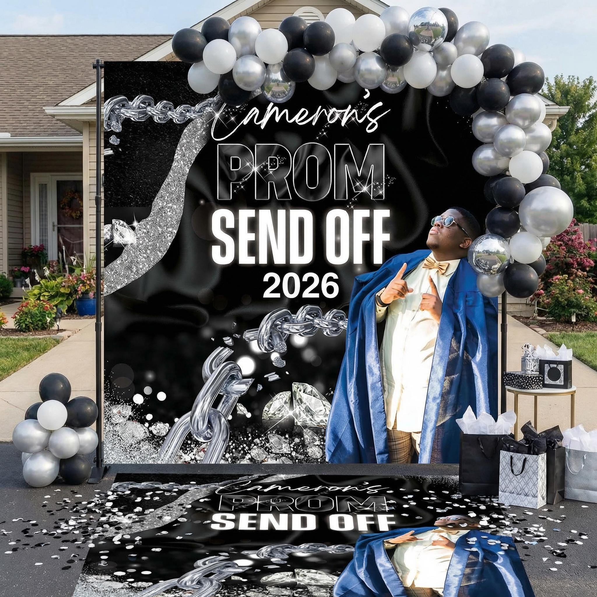 Send Off Backdrop Prom Send off Bundle Deal Prom Backdrop and Decal Prom Step Repeat ...