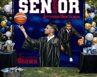 Custom Photo Graduation Backdrop Class of 2026 Step and Repeat Calling the shots banner Committed Photo banner Signing Day Backdrop