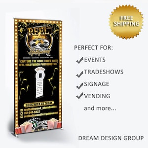 Pop up shop banner Pop up retractable banner Custom Roll Up Banner Stand logo bannerRetractable banner gold black pop up banner