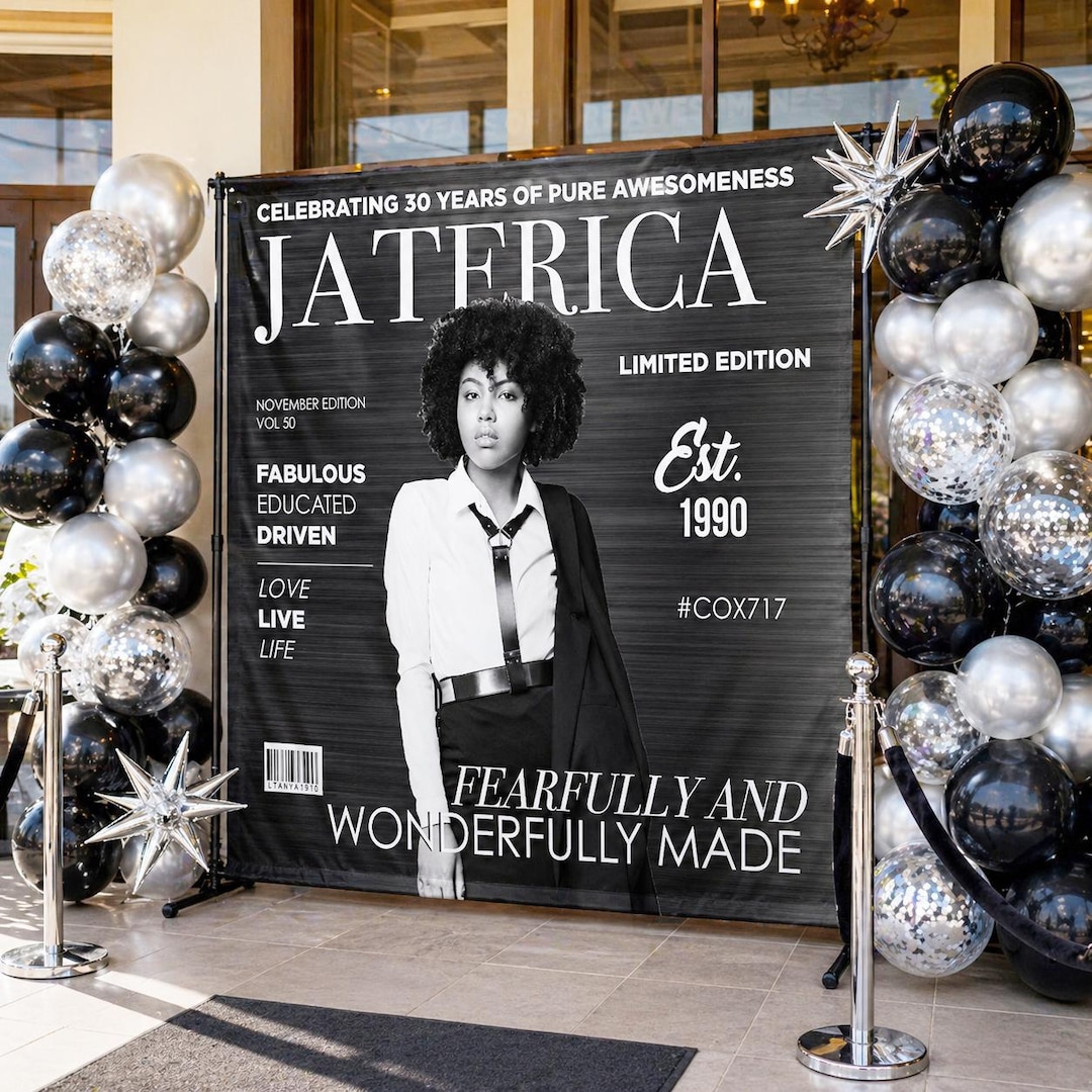 Customized Magazine Backdrop Magazine Cover Backdrop, Magazine Cover Photo Step and Repeat, Custom ...