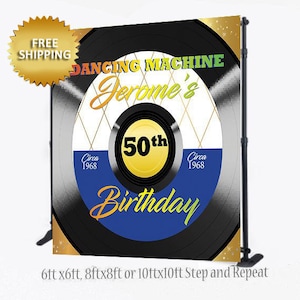 Vinly Record Backdrop, 50s backdrop, Musical Backdrop, Step and Repeat Backdrop, 50th Birthday backdrop, step and repeat, 40th backdrop